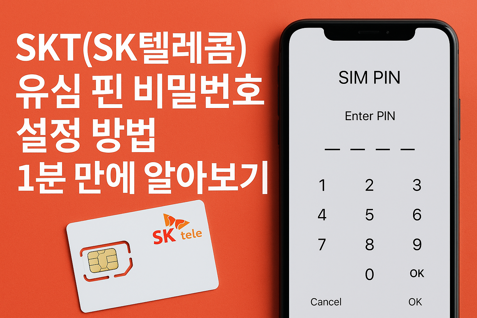 SKT(SK텔레콤) 유심 핀 비밀번호 설정 방법 1분만에 알아보기! 블로그 썸네일