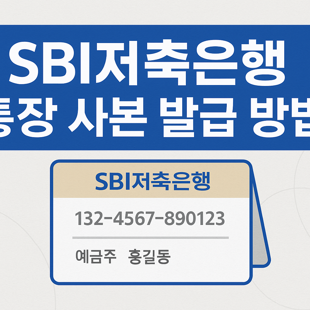 SBI저축은행 통장 사본 발급 방법 알아보기 (2025년 최신) 썸네일