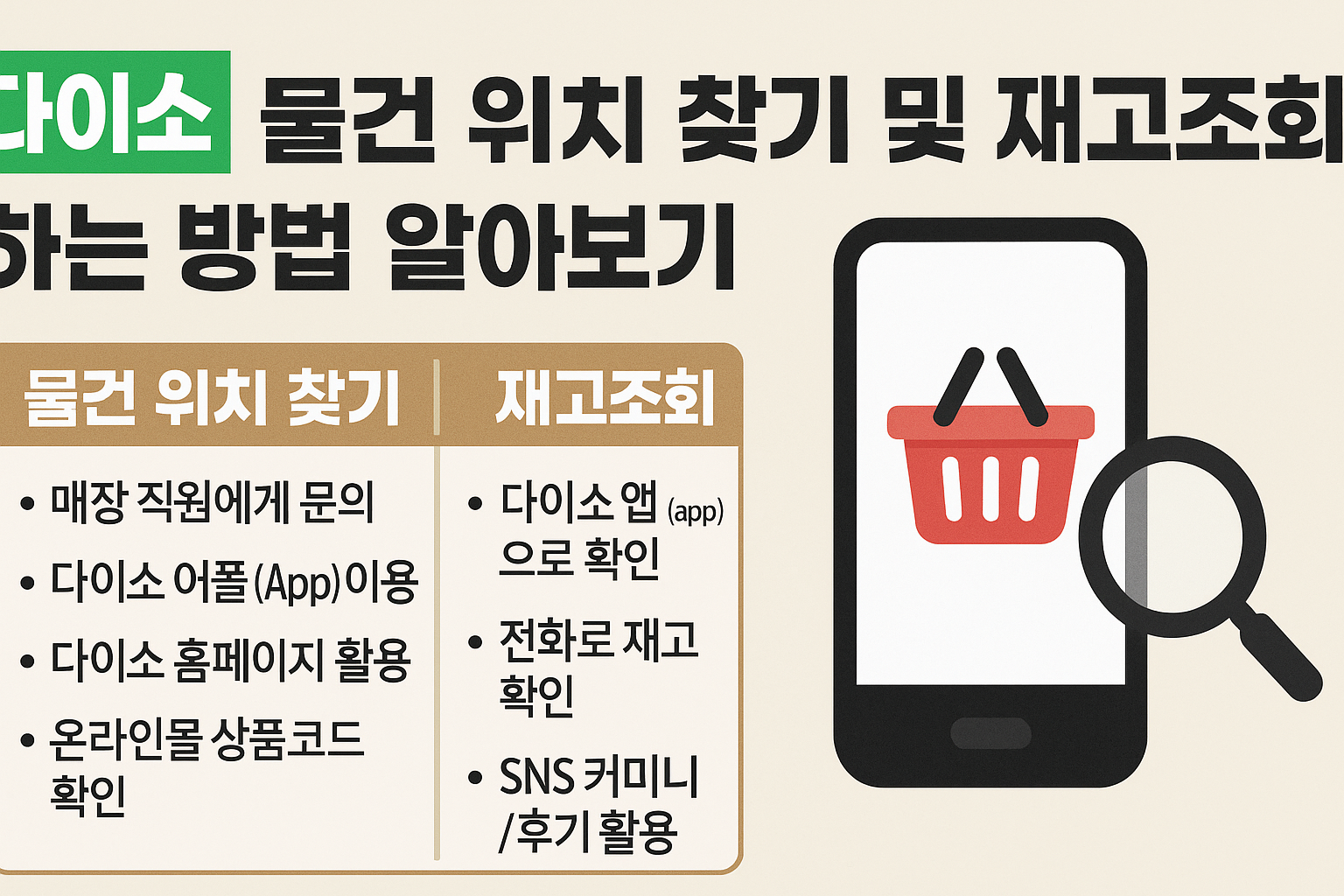 다이소 물건 위치 찾기 및 재고 조회 하는 방법 알아보기 썸네일