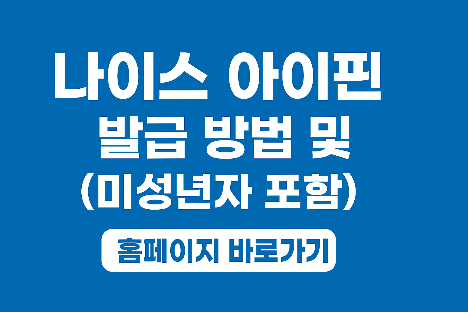 나이스 아이핀 발급 방법 및 홈페이지 바로가기 (미성년자 포함) 썸네일