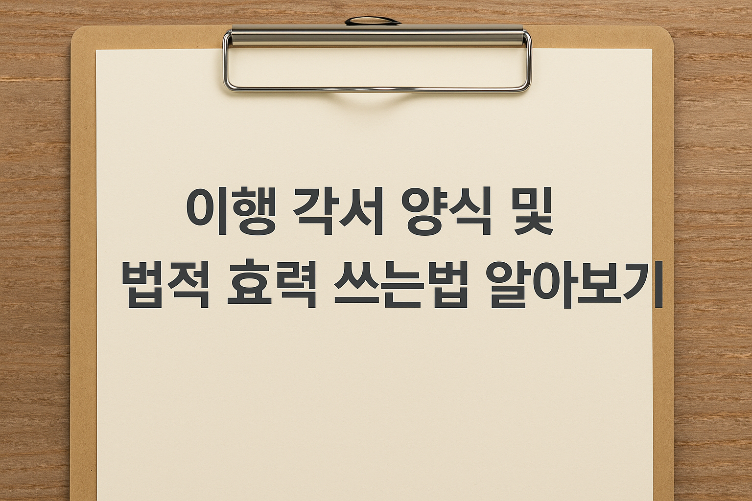 이행 각서 양식 및 법적 효력 쓰는법 알아보기 썸네일
