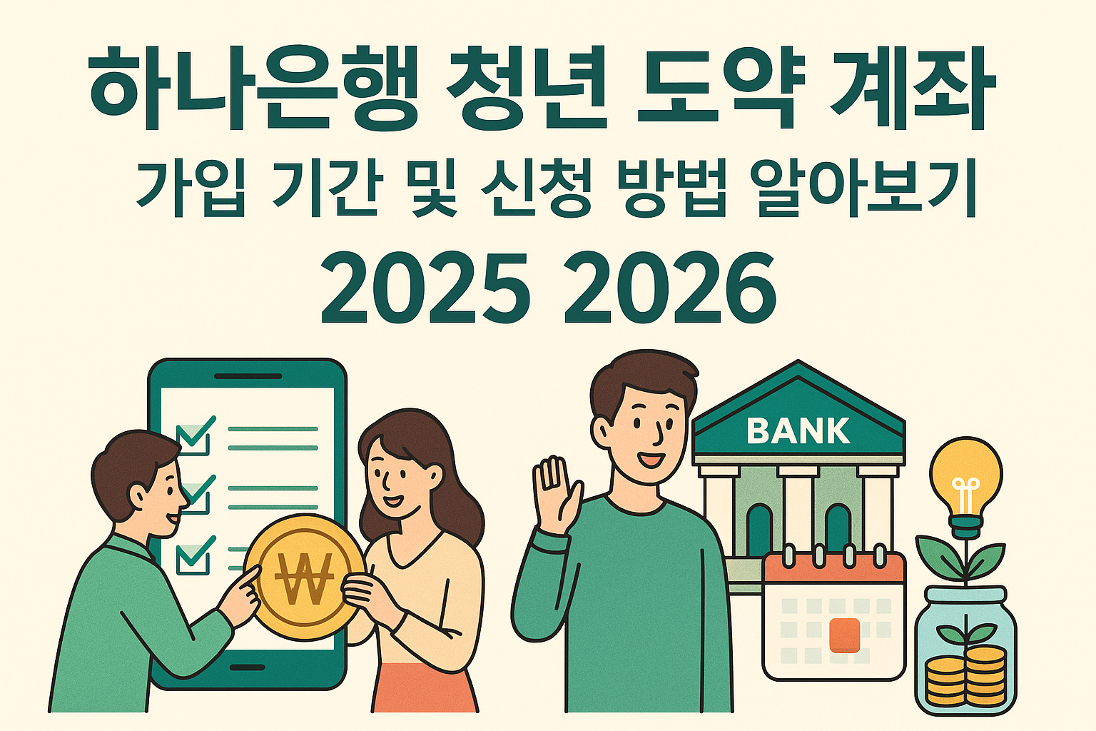 하나은행 청년 도약 계좌 가입 기간 및 신청 방법 및 알아보기 (2025 2026) 썸네일